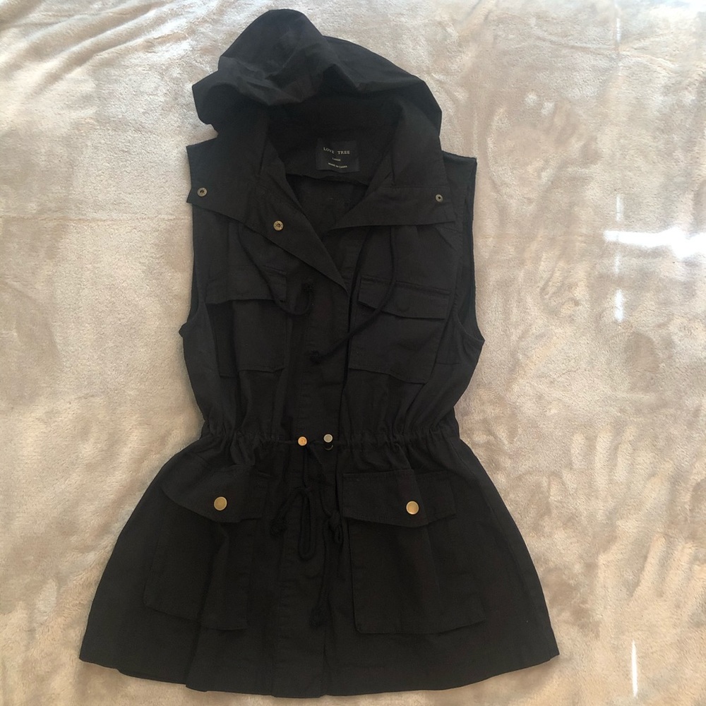 Love Tree Cargo Utility Vest Black LG